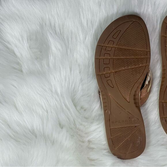 Sperry Tan and Cream Braided Sandals - Picture 4 of 7